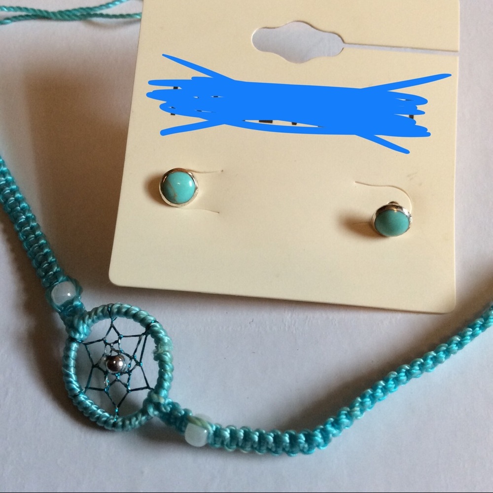 💙 Blue Dreamcatcher Bracelet + Earrings 💙